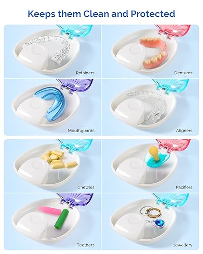 Miniatura 8 de JMU Estuche retenedor, estuche protector bucal dental de ortodoncia azul