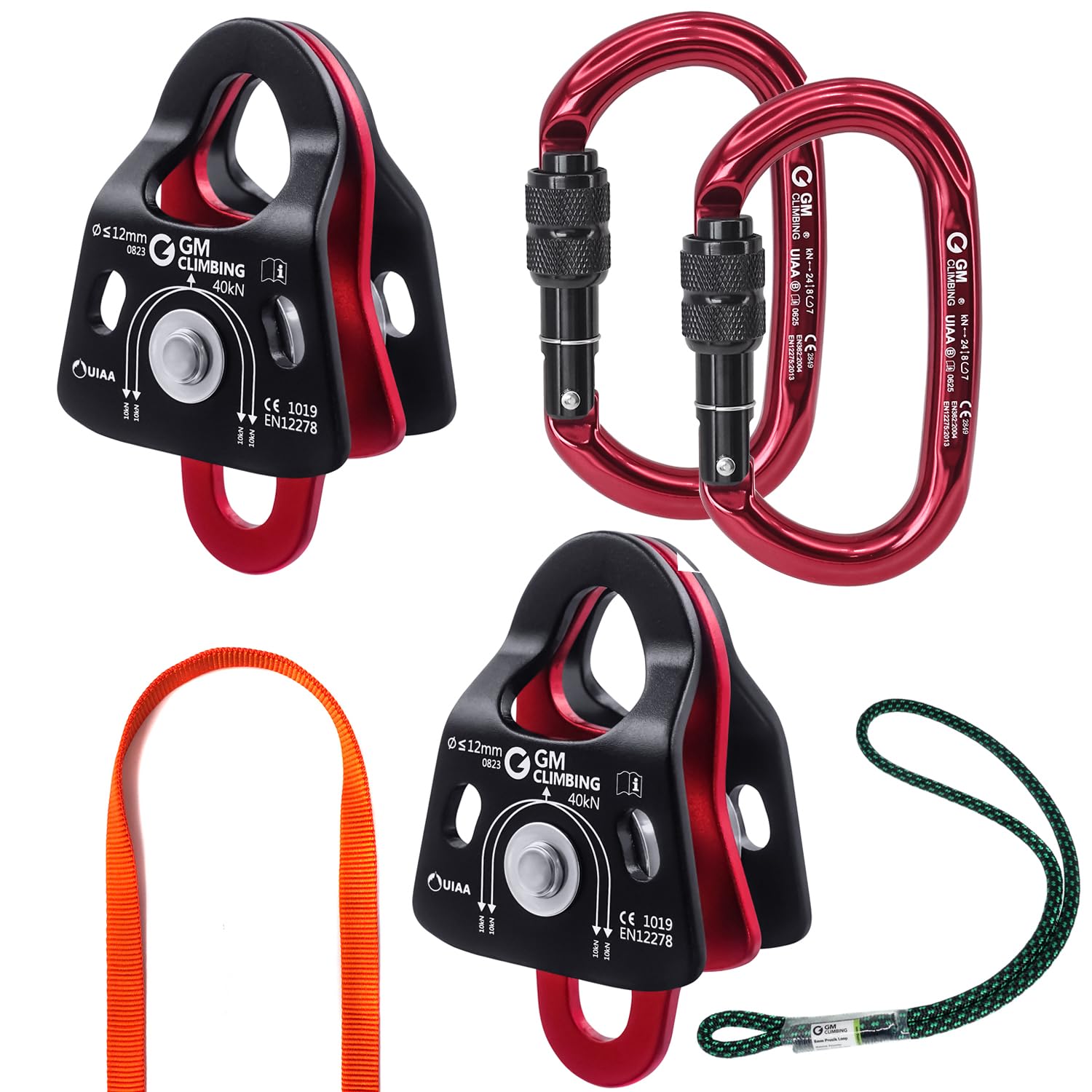 Amazon | GM CLIMBING CE UIAA認証 5:1倍力システムキット プーリー