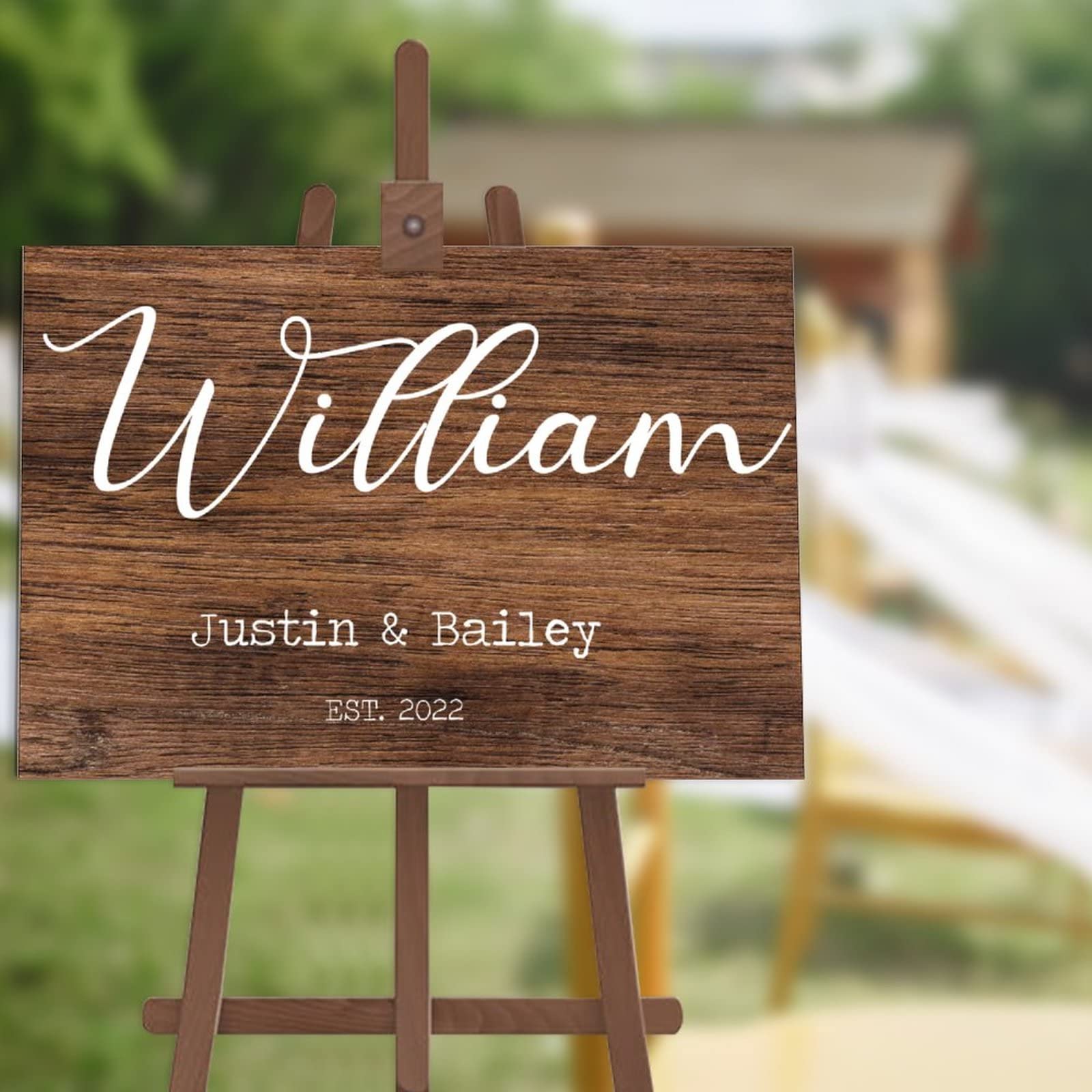 Panneau de bienvenue de mariage en bois 30x45 cm pour réception
