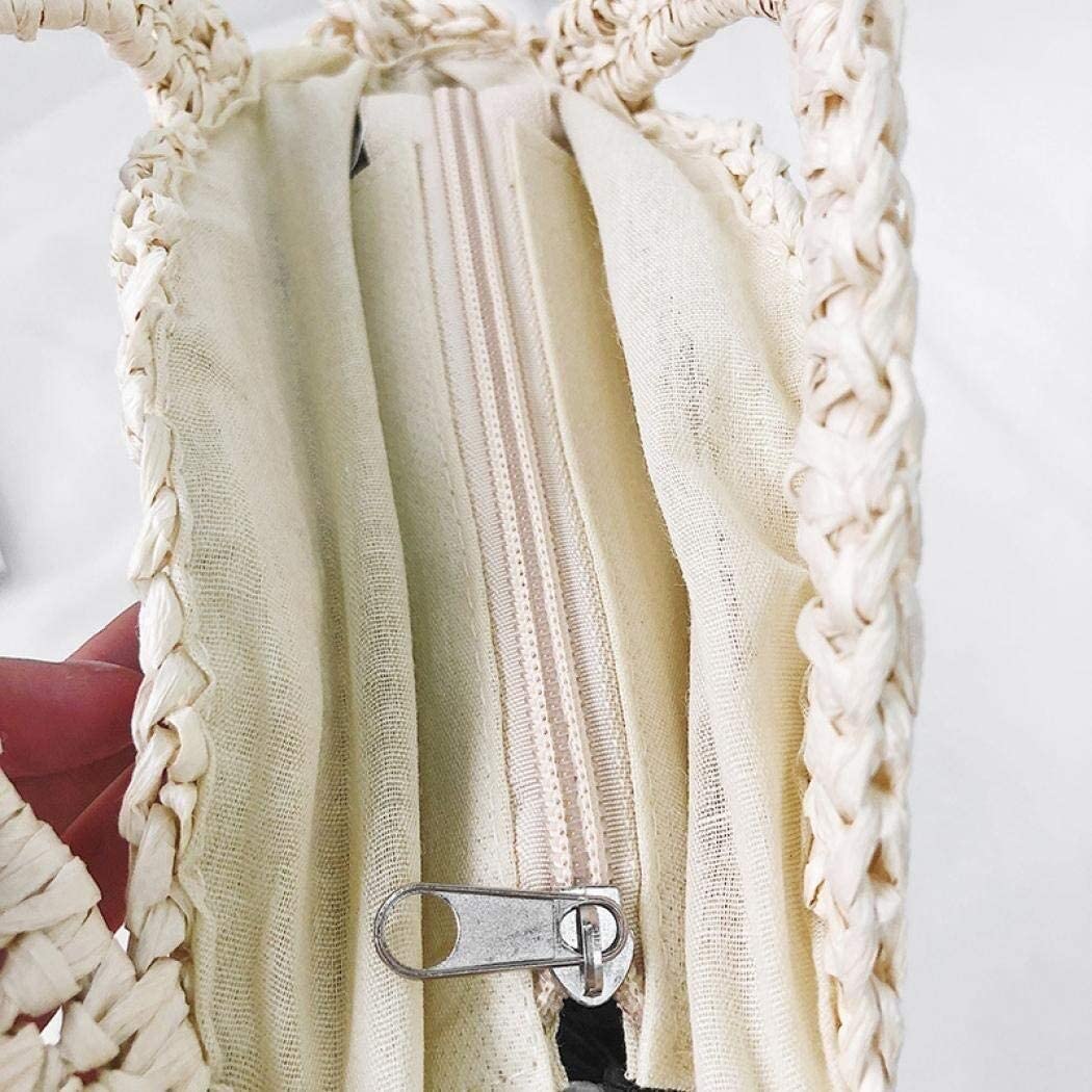 Sac tissé Sacs de plage, sac à main en paille, sac à bandoulière en toile, sac à dos de voyage antivol, sac de plage fourre-tout d'été, sac à main en paille for femme, poignée supérieure, grande capac