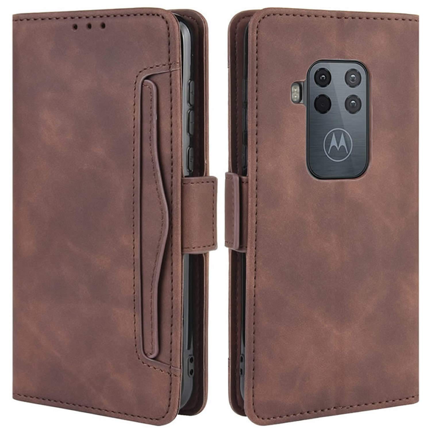 HualuBro Funda para Motorola One Zoom, Funda Libro de Premium PU Cuero con Ranura para Tarjetas y Billetera Flip Cover Magnético Carcasa para Motorola Moto One Zoom Case, Rosa