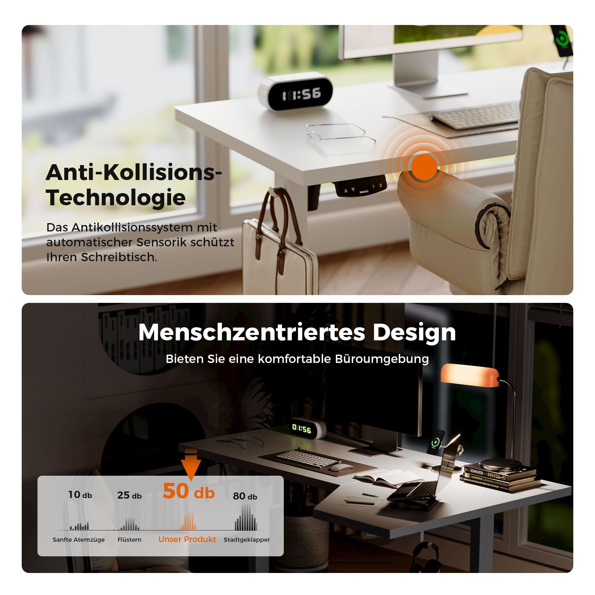 Agilestic Elektrischer Stehschreibtisch, L-förmiger 160 cm höhenverstellbarer Schreibtisch, Sitz- und Stehtisch für Home Office, ergonomischer aufsteigender Computertisch mit Splice Board, Weiß