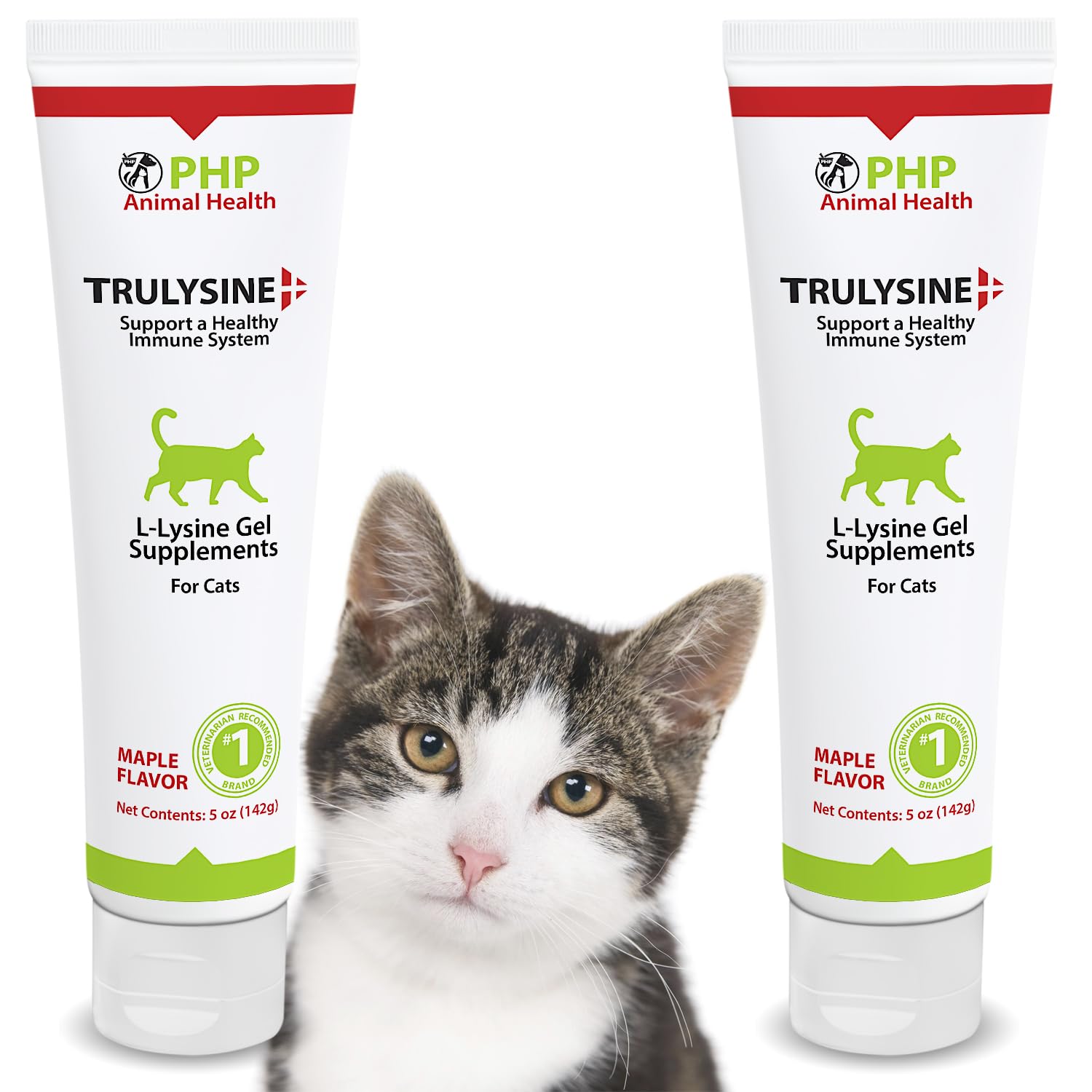 Trulysine Viralysine Gel L-Lysine Supplement for Cats, 10 oz - Cats & Kittens of All Ages - Immune Health - Sneezing, Runny Nose, Squinting, Watery Eyes - Palatable Maple Flavor