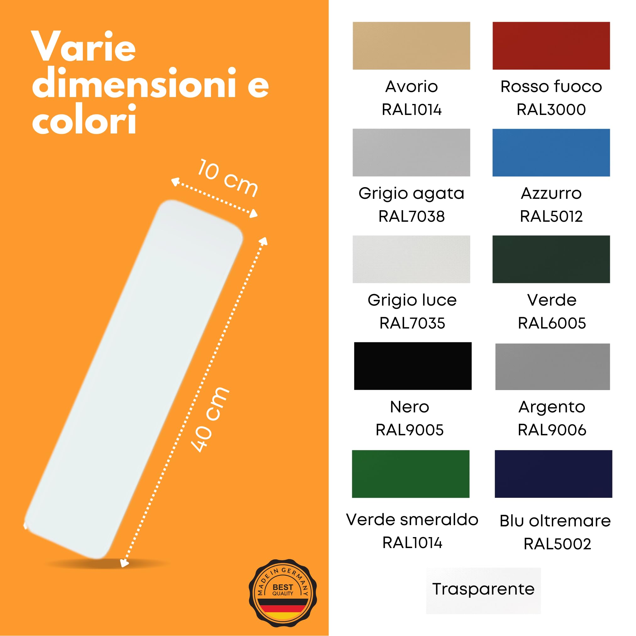 Adesivo di riparazione per rimorchio, disponibile in diversi colori, 40 cm x 10 cm, autoadesivo (bianco)