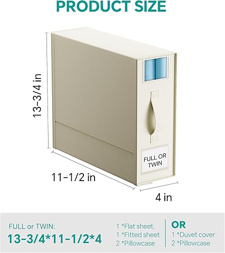 Miniatura 6 de Organizador de sábanas para organizadores y almacenamiento de ropa de cama, paquete de 4 (tamaño Queen o King) plegable para ropa de cama, ropa,