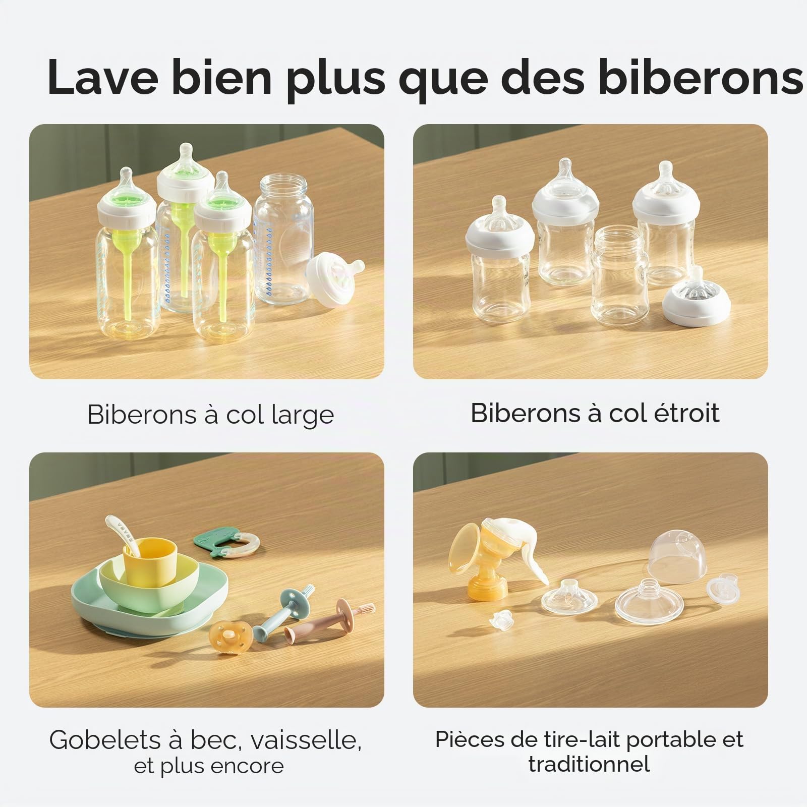 Momcozy KleanPal Pro Lave-biberon – Stérilisateur et séchoir pour un nettoyage facile – Machine lave-biberon pour tous les biberons, pièces de pompe et entretien des articles de bébé – Économisez du