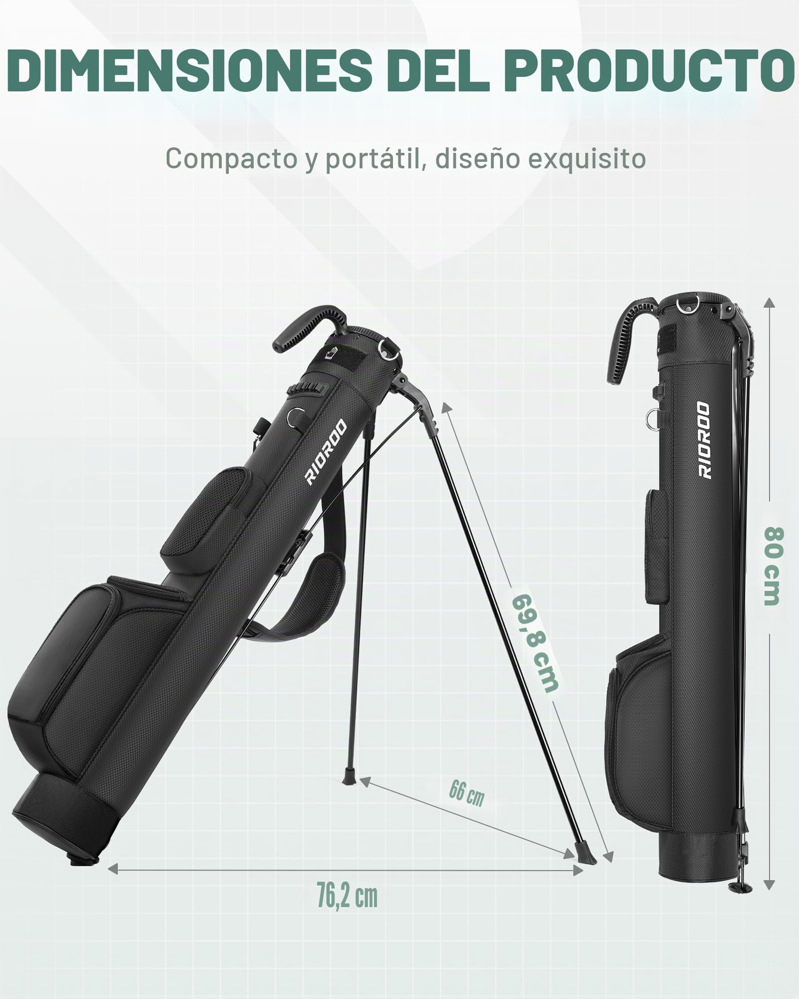 Bolsa de Golf, con Correa Divisor de 2 vías 3 Bolsillos, Bolsa Golf Ligera fácil de Llevar para el Rango de conducción, par 3 y Campos ejecutivos