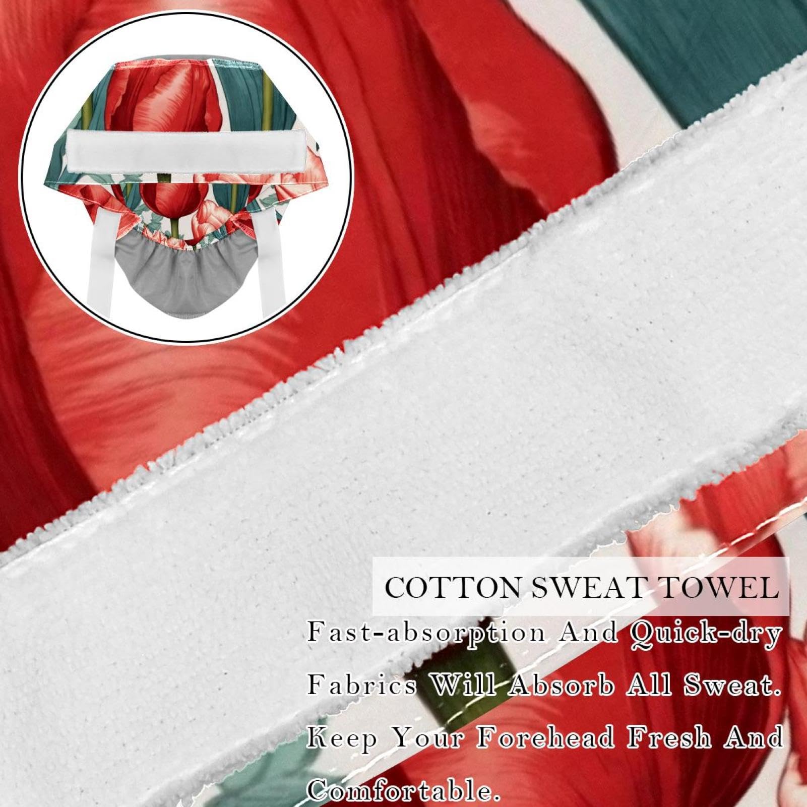 2 Pcs Working Cap with Buttons Sweatband Tulip Seamless Ribbon Tie Back Bouffant Hats