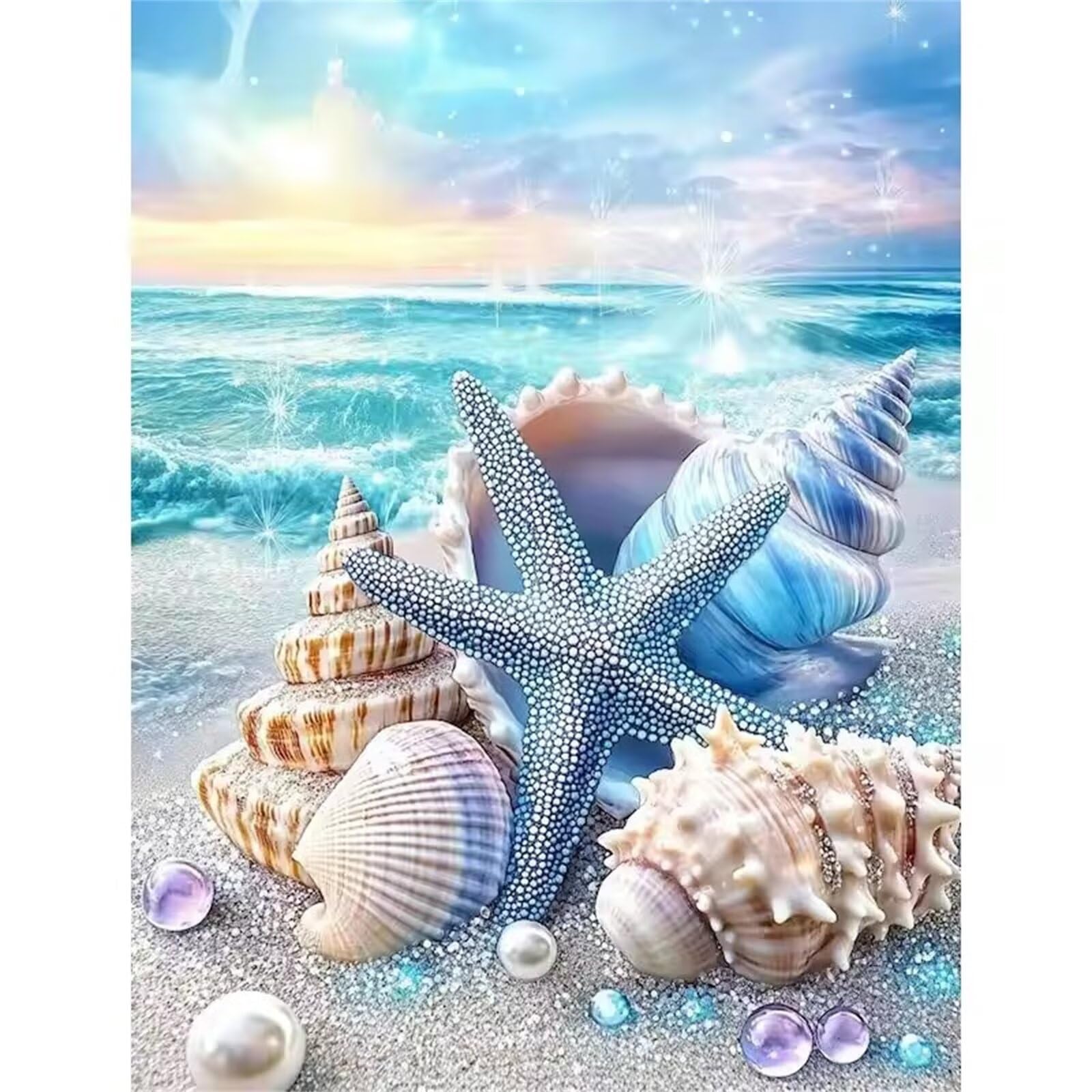 Puzzle 1500 elementów dla dorosłych, plaża, rozgwiazdy, muszle, klasyczne puzzle 87 x 57 cm, gra zręcznościowa dla całej rodziny, kolorowe układanie puzzli, dekoracja domu