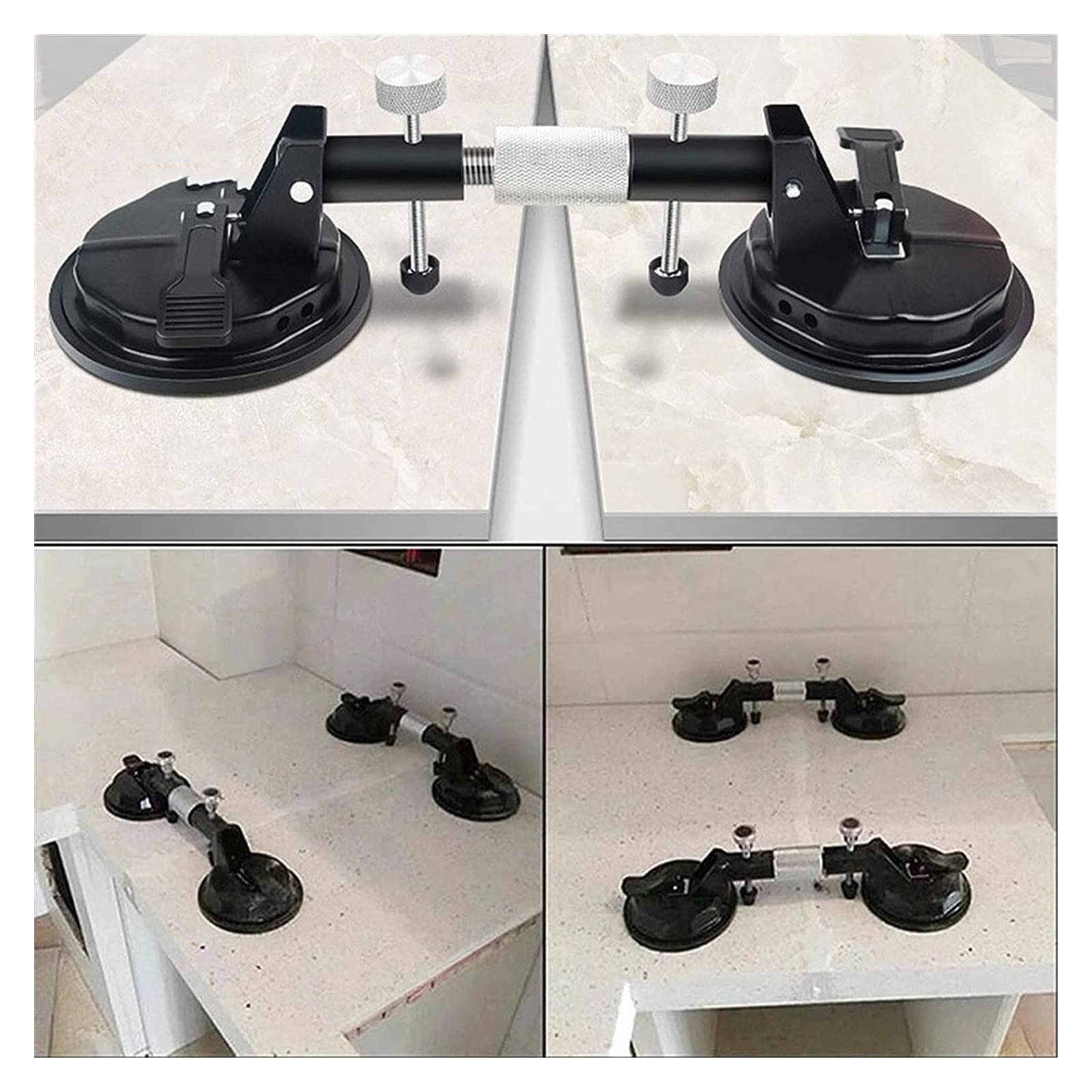 2pcs 5 '' Costura de Piedra Ajustable Setters Operación Manual Piedra Que se UNE a la Taza de succión de la nivelación de la Herramienta for los Azulejos de mármol de Granito