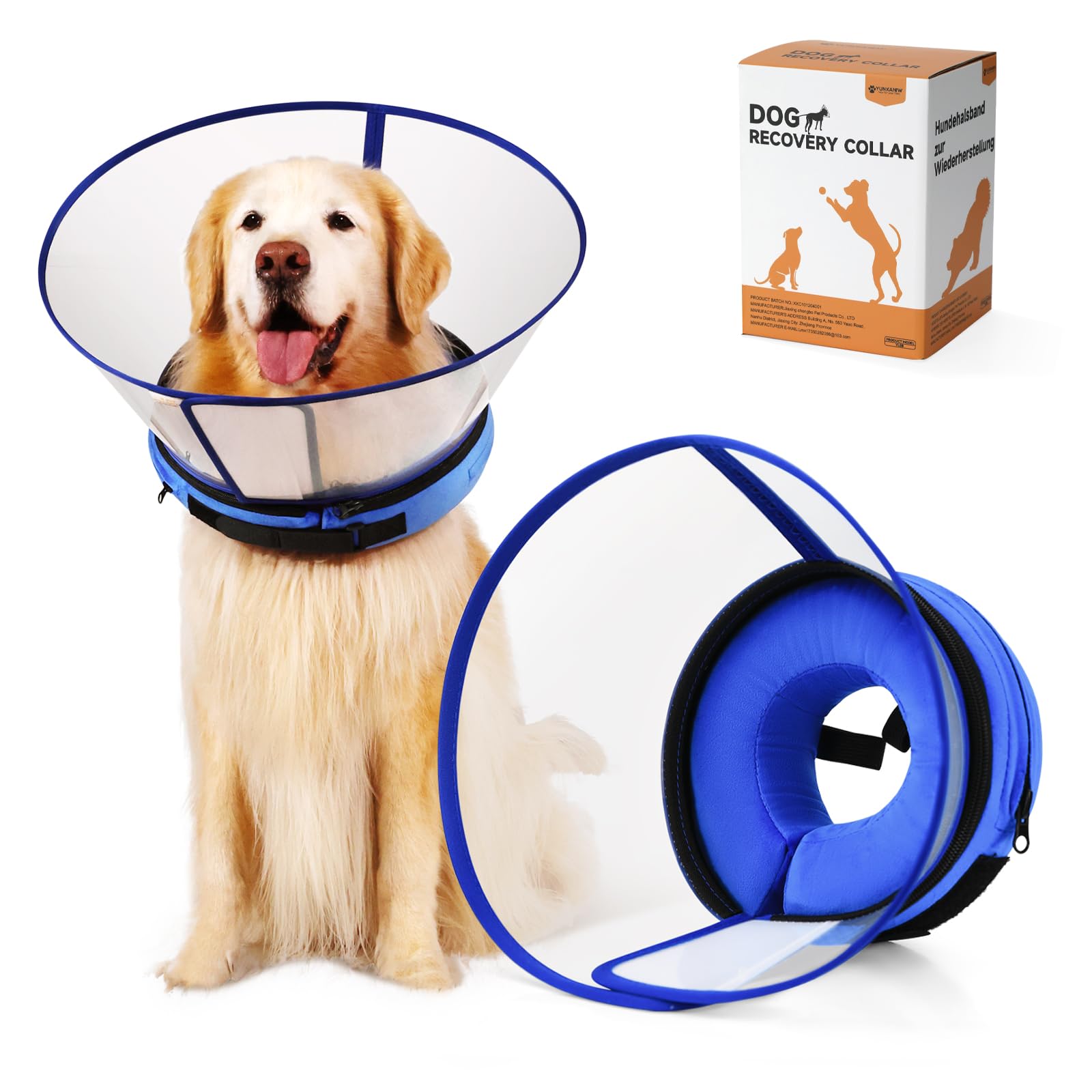 Soft Cone for After Surgery 2 IN 1 Dog Recovery Collar with Detachable Shield to Stop Licking