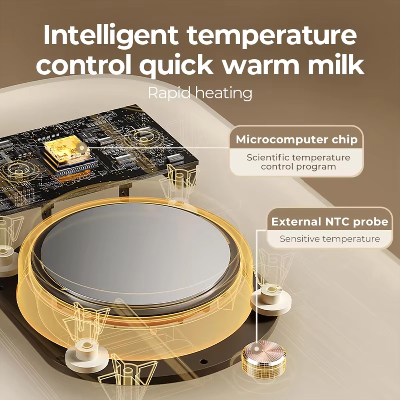 Chauffe-biberon, chauffe-biberon pour lait maternel, mode constant 24H, biberon électrique à vapeur, écran LCD, contrôle précis de la température, chauffer les aliments, décongeler, chauffe-biberon