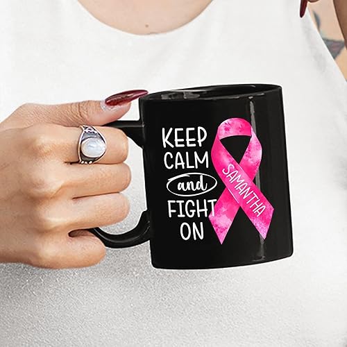 Miniatura 9 de Taza con texto en inglés "I'm A Warrior", taza de apoyo para el cáncer de mama, taza de luchador contra el cáncer, taza de café guerrero, taza de