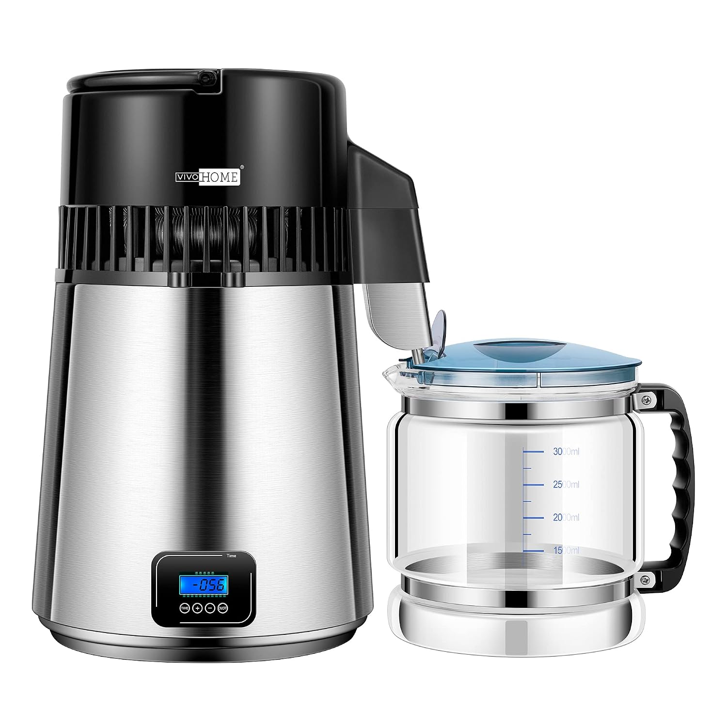 VIVOHOME Digital Control 4L 750W 304 Stainless Steel Water Distiller Countertop with LCD Screen Distilled Water Machine for Home Office