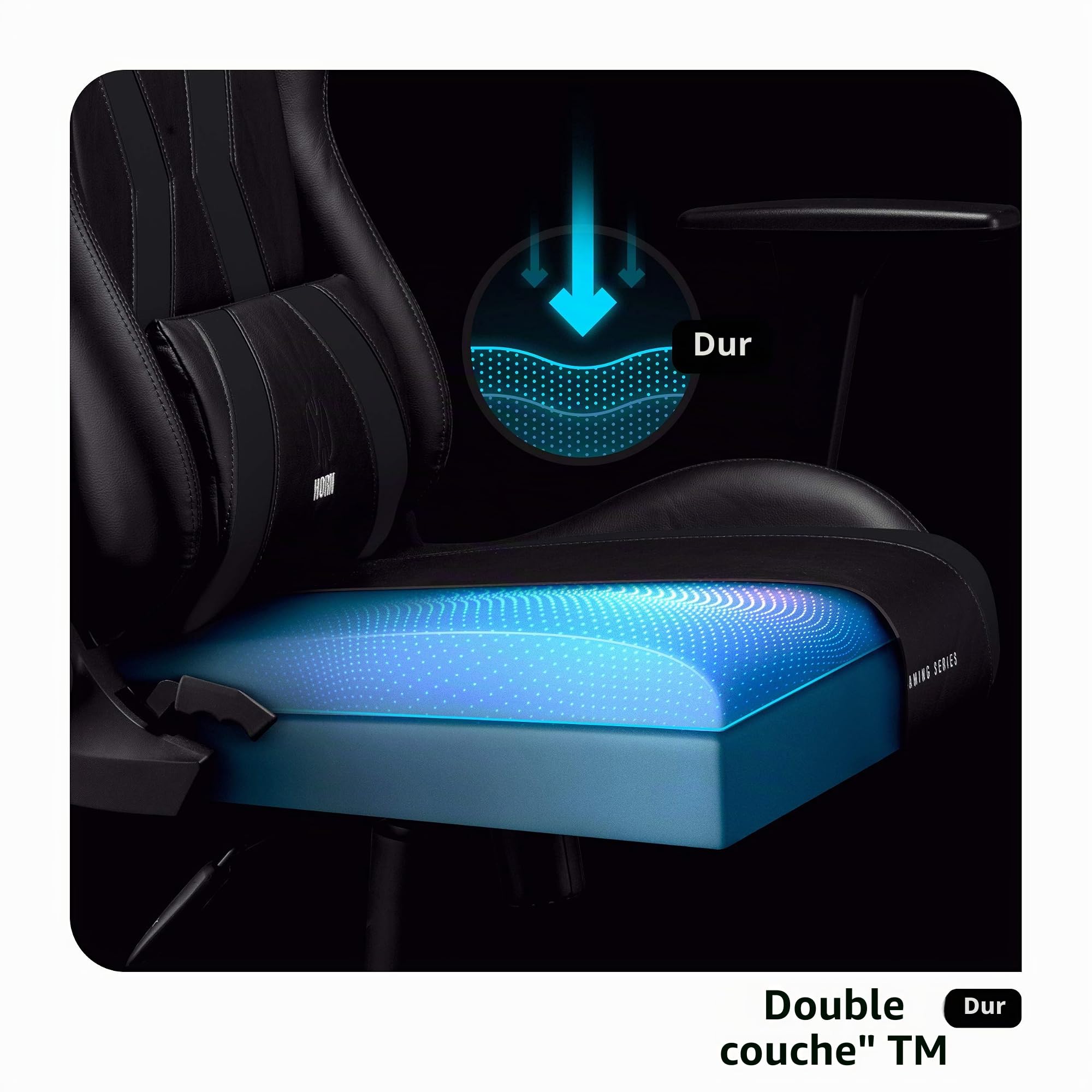 Diablo X-Horn Chaise Gaming Siege Fauteuil Bureau Accoudoirs 3D Design Ergonomique Oreiller Cou Coussin Lombaire Skaï Fonction d'inclinaison Noir Normal (L)
