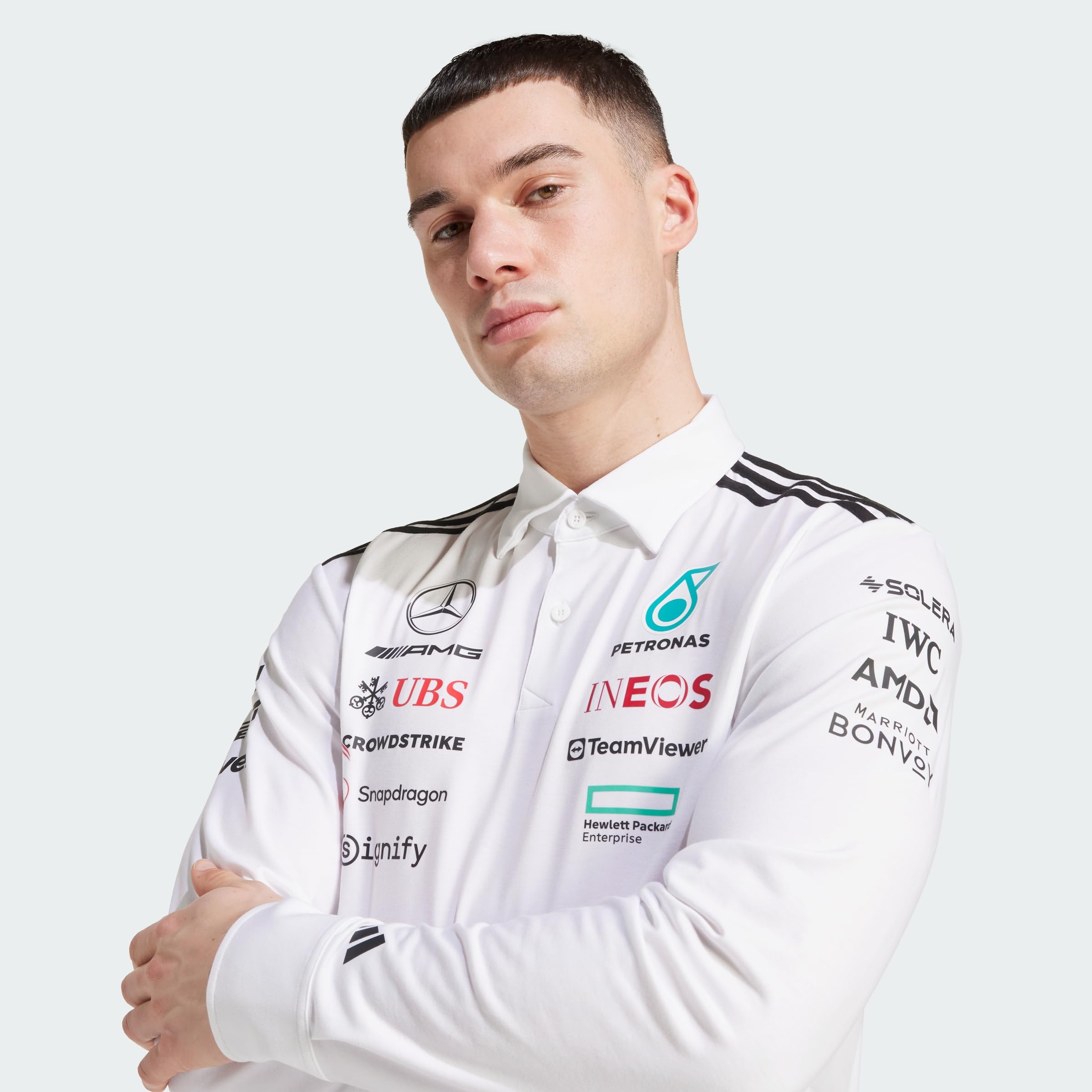 adidas Herren Mercedes - AMG Petronas Formula ONE Team Team Polo Long Sleeve Men