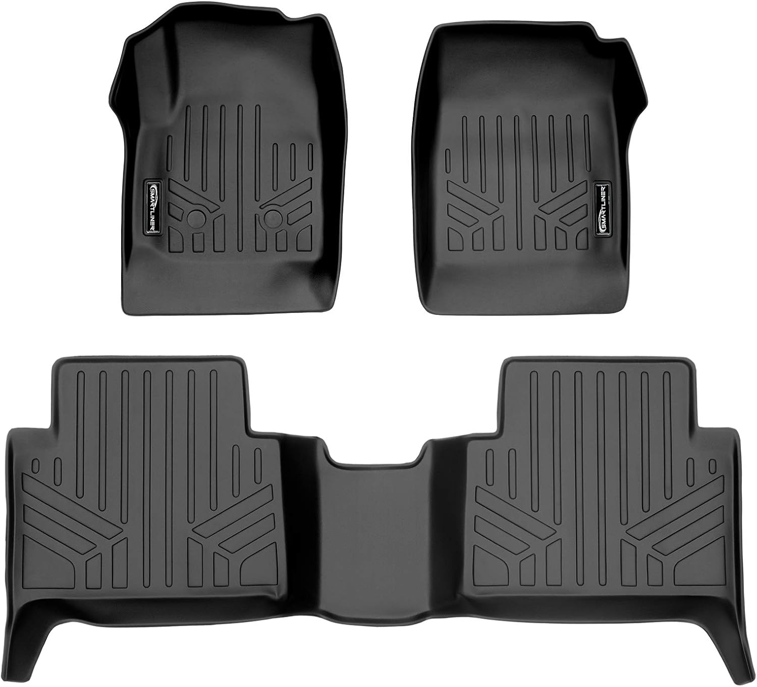 SMARTLINER Custom Fit Floor Mats 2 Row Liner Set Black for 20152021