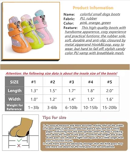 Miniatura 2 de Hdwk&Hped Botas para perros pequeños, zapatos de verano de malla transpirable, elegantes botines de poliuretano rosa con suela de goma