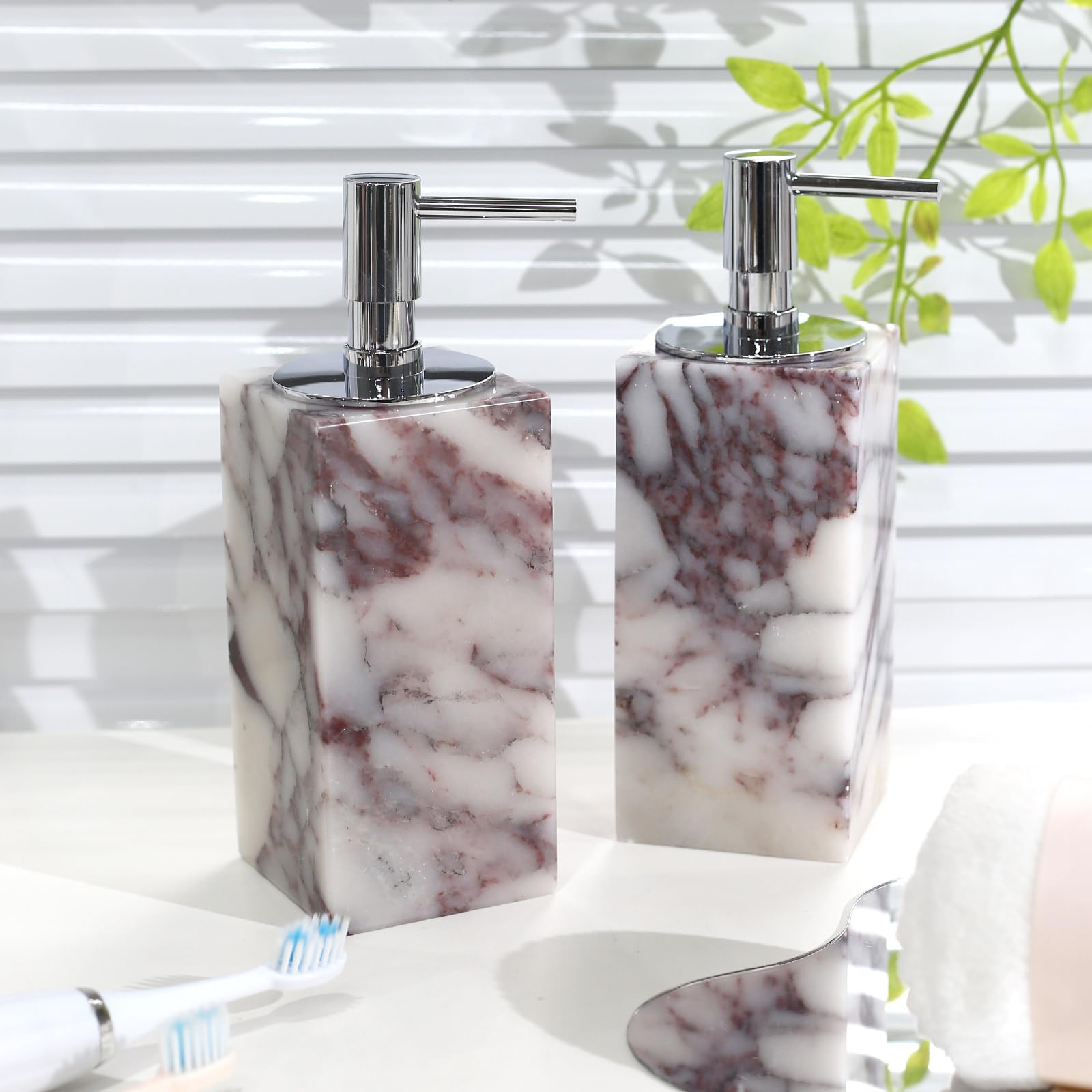 Luxus Marmor Seifenspender für Badezimmer Calacatta Viola