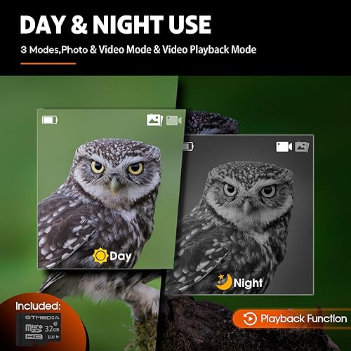 Miniatura 7 de Gafas de visión nocturna, prismáticos de visión nocturna infrarroja para adultos, pantalla de 2.4 pulgadas, visión nocturna de caza con tarjeta TF