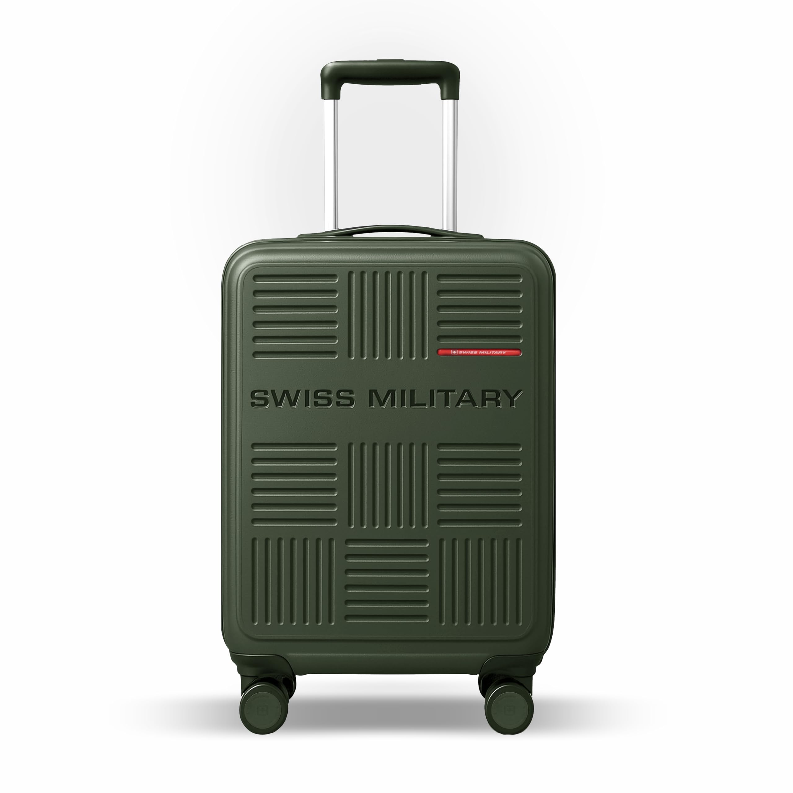 swiss military Spectrakey 55cm Cabin Size Hardtop Laptop Trolley Bag, Polypropylene Spinner Luggage with Combination Lock, 360° Wheels, Push Button Handle & Zipper Compartment -Olive-picture-34