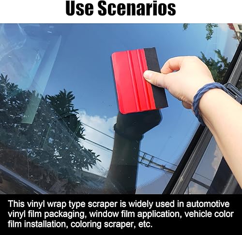 Miniatura 7 de RBOKO 2 espátulas para vinilo kit de herramientas de envoltura de automóvil espátula de vinilo de borde de fieltro de plástico para envoltura de