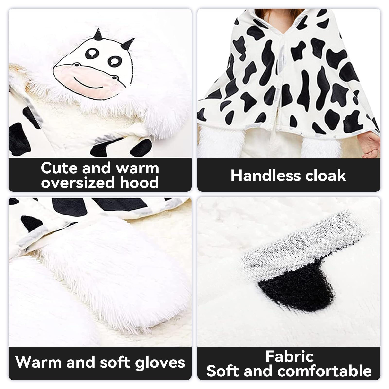 Mucca da latte Coperta portatile Coperta da divano Mucca da latte Regalo Coperta soffice per donne bambini per Natale 152 * 132cm