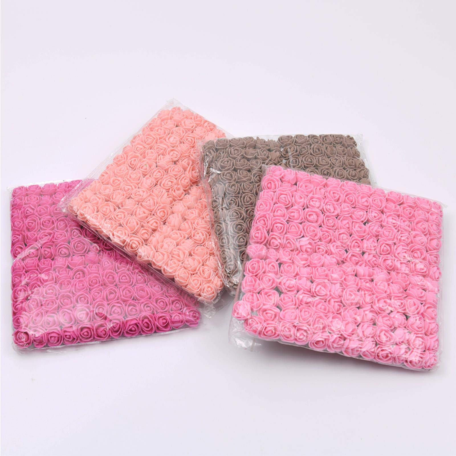 GoodLuck 2 cm Mini Schiuma Rosa Bouquet di Fiori Artificiali Decorazione di Nozze Scrapbook Ghirlanda Fai da Te Natale Rosa Finta