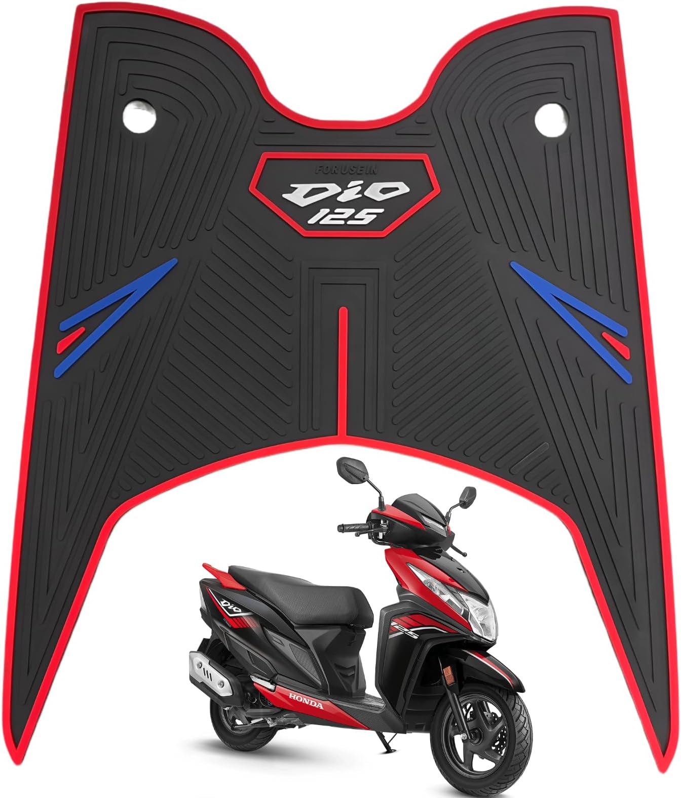 Zealsy Anti Skid Foot Mat for Honda DIO 125 Scooter Multi Color Mat with Floor Attachement