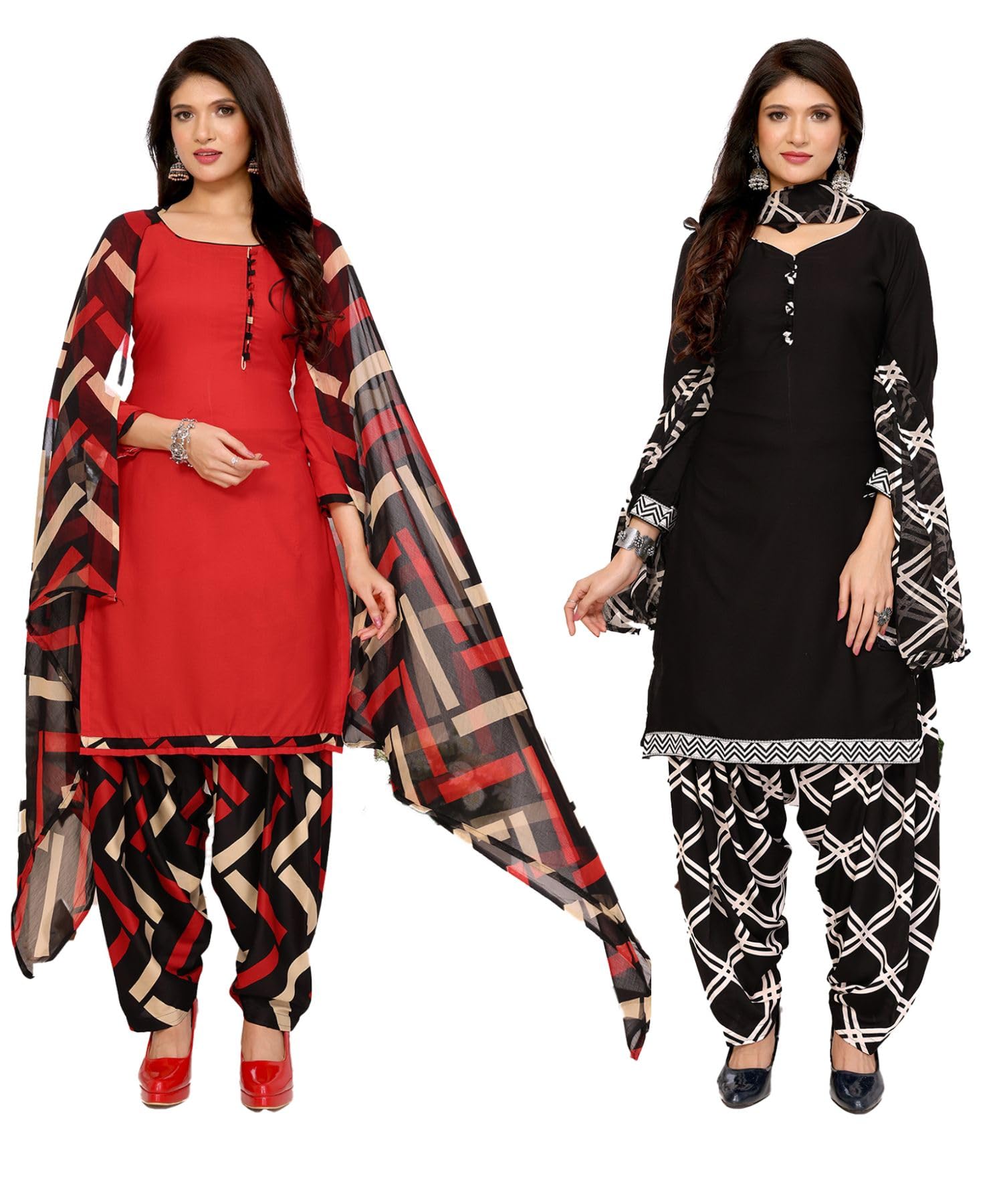 yashika Women's Crepe Dress Material Set for Women | Unstitched Printed Fabric for Kurta Bottom & Dupatta (Pack of 2)-picture-29
