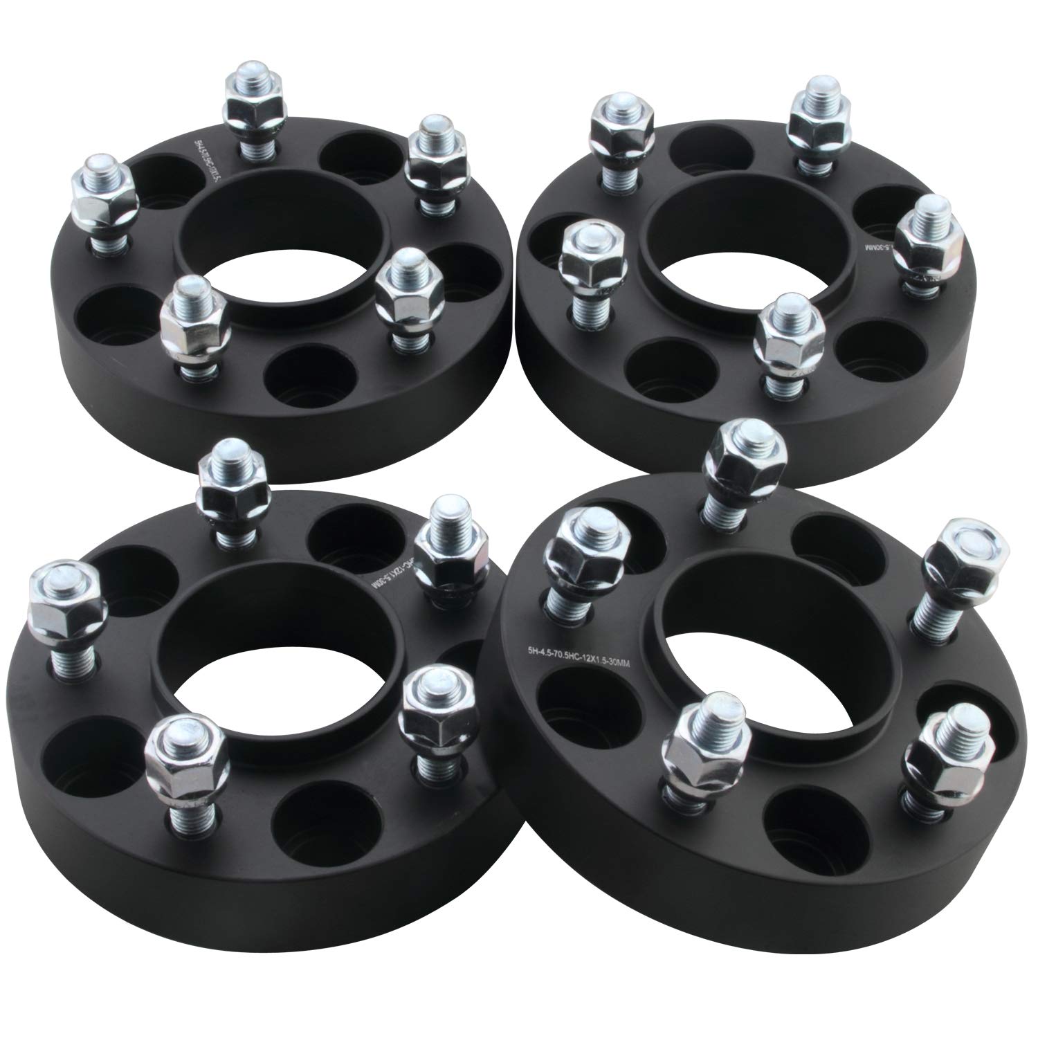 Photo 1 of DCVAMOUS 4PC Black 5x4.5 Hubcentric Wheel Spacers 1.5 Inch with 1/2" Studs Compatible with Ford 5 Lug 5x114.3 for 1964-2014 Mustang (5 Lugs) | 2007-2010 Edge | 1991-2011 Ranger | 1991-2010 Explorer
