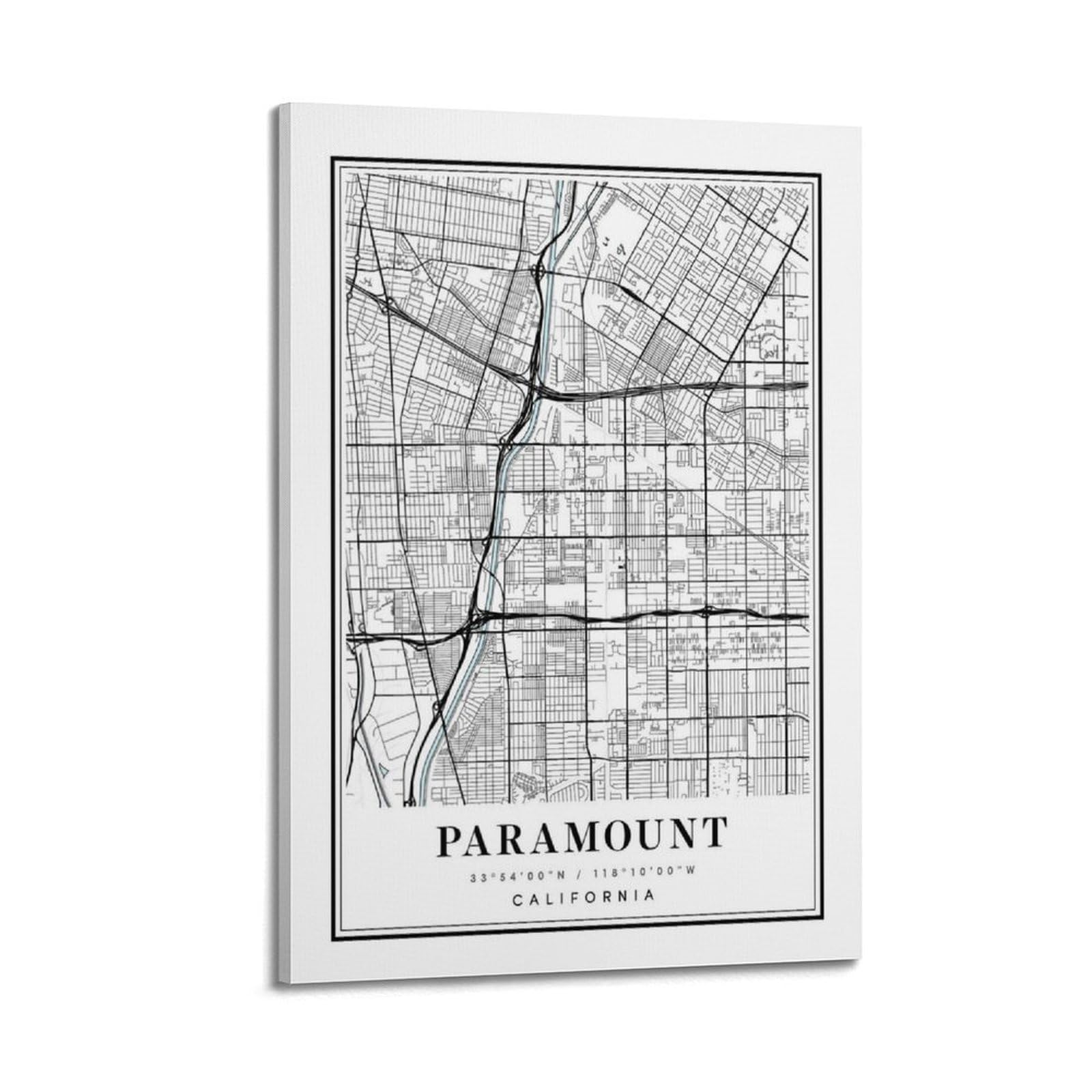 xiaoxiaoshen Paramount California Map Canvas Poster Wall Art Prints Room Aesthetic Murals Bedroom And Living Decorations 20x30inch(50x75cm)