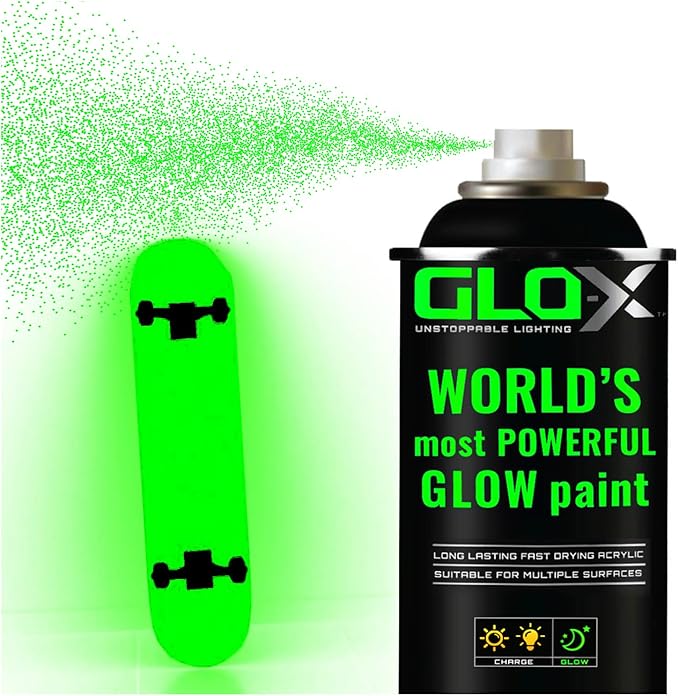 GLOX Glow In The Dark Spray Paint (300ml Can) Clear Spray Paint