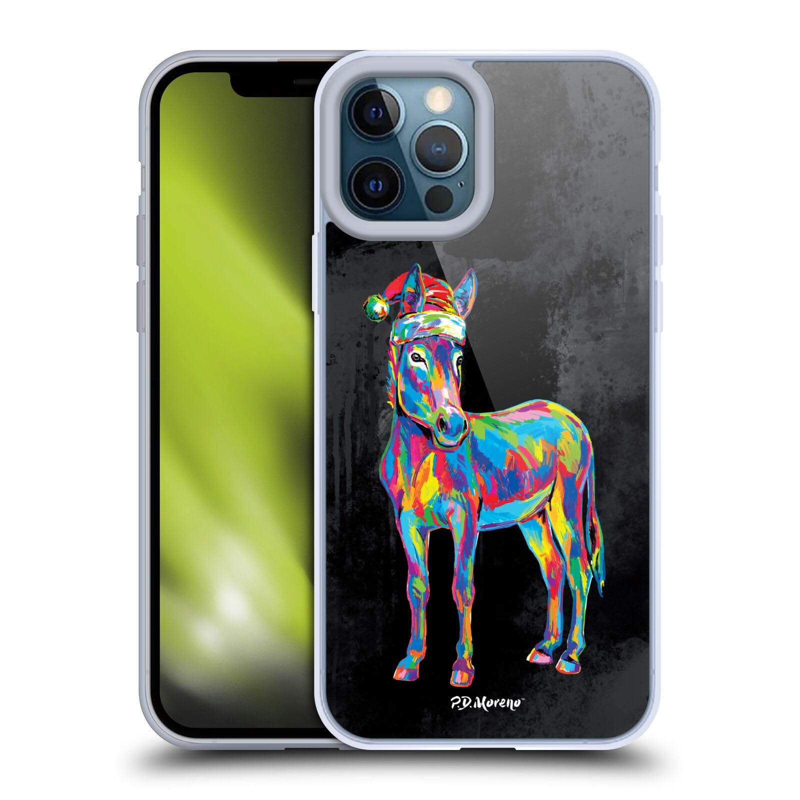 Funda de silicona iPhone 12 Pro Max anticaídas con dibujo navideño alegre 7