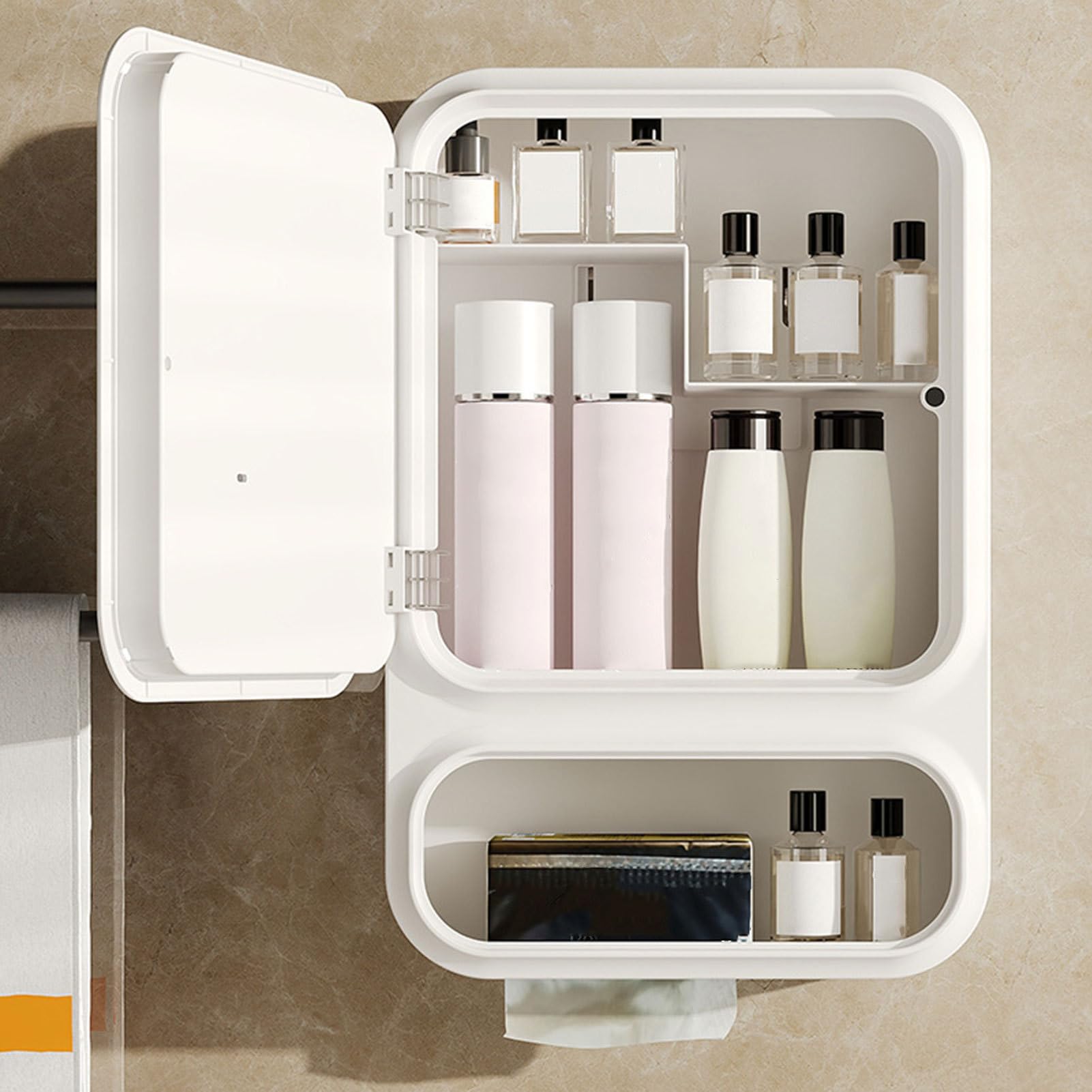 Specchiera Armadietto Bagno Porta Magnetica, Ripiano, Mensola, | Specchiera Bagno Portaoggetti Contiene Shampoo, Bagnoschiuma, Sapone, Cosmetici E Doccia Su Ripiano