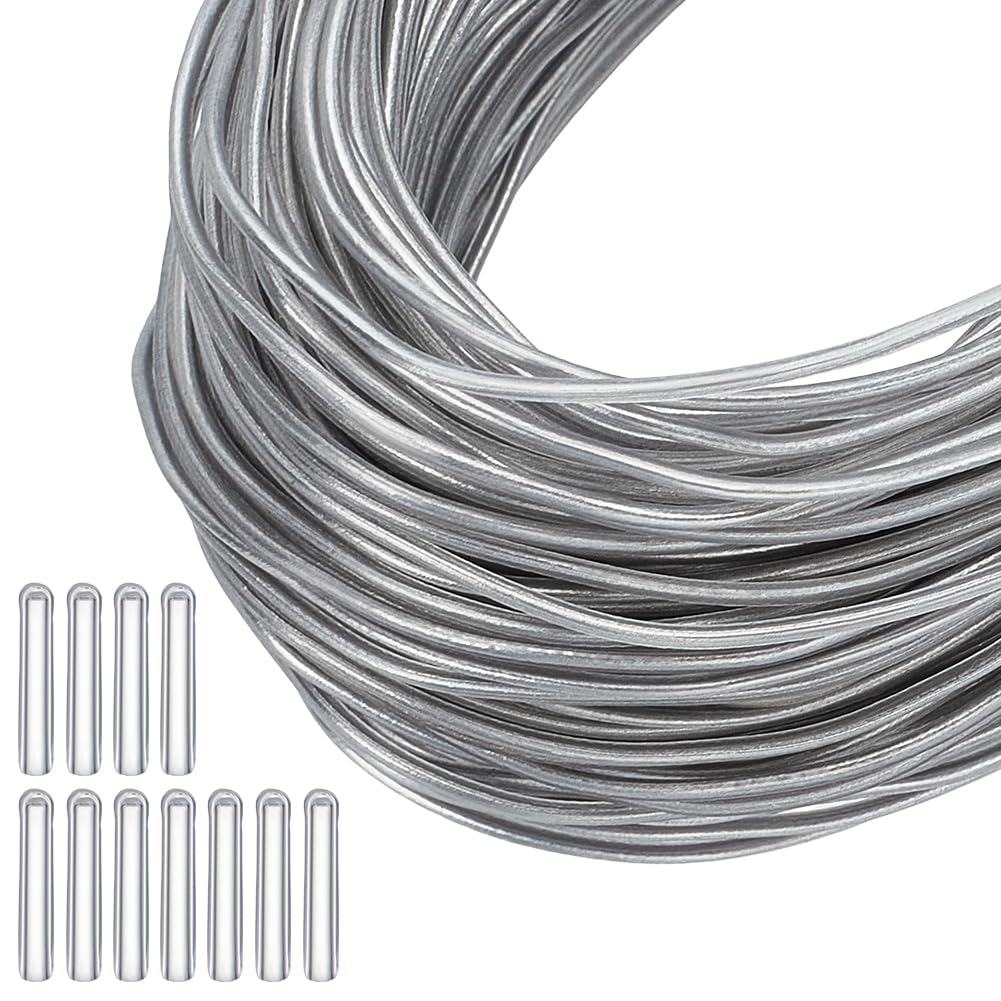 Fil en aluminium de calibre 16 avec PVC transparent BENECREAT de 20m pour bijoux et chapeaux