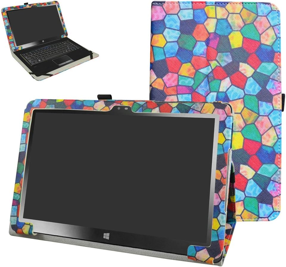 Insignia 11.6 NS-P11W7100 / NS-P11A8100 Case,Mama Mouth PU Leather Folio Stand Cover for 11.6" Insignia 11.6 NS-P11W7100 / NS-P11A8100 11.6 Inch Windows 10 Tablet PC,Stained Glass