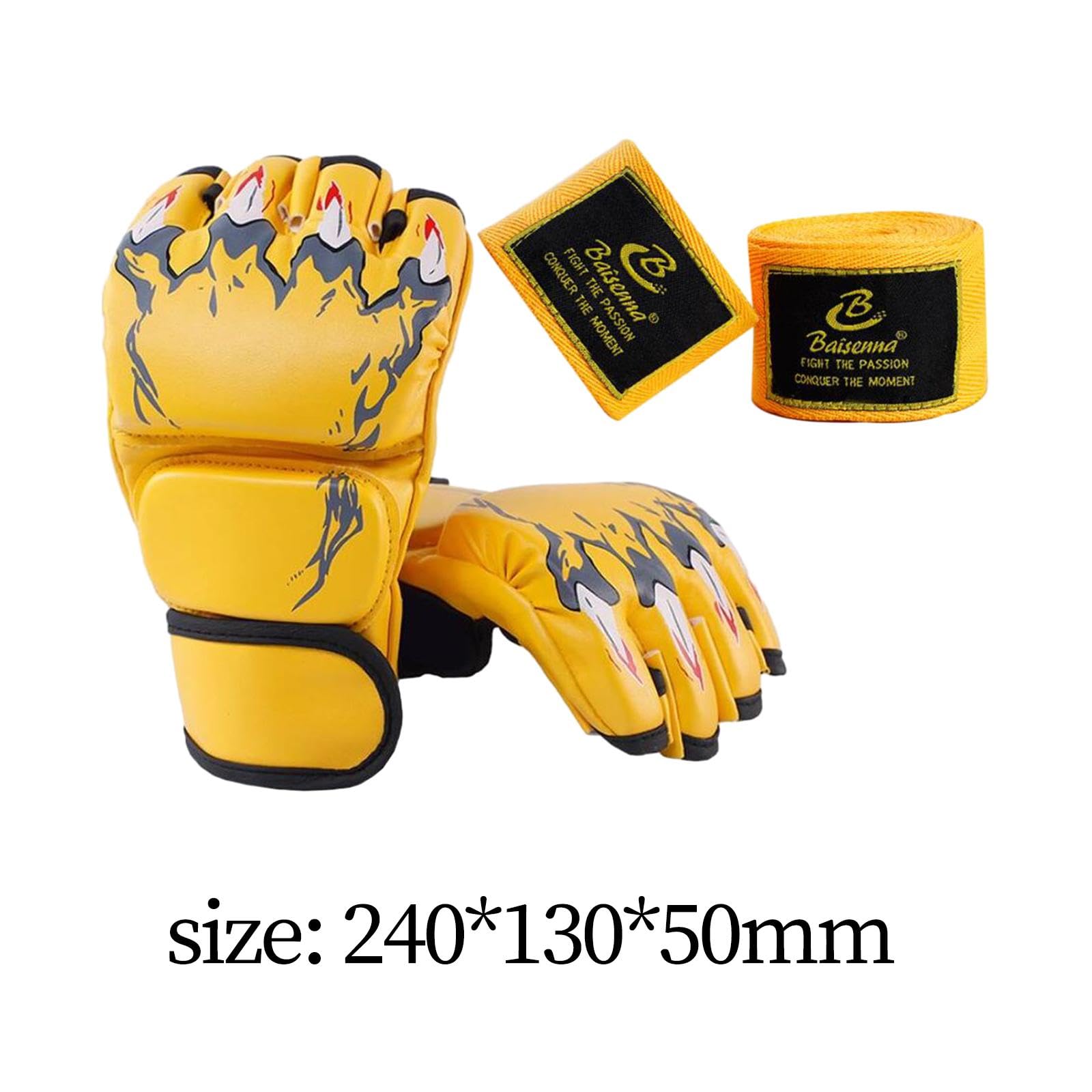 Gants De Boxe Enfant Baoblaze – Demi-doigts, Nylon éponge, Taille 14x8 Cm, Légers, Pour Kickboxing, MMA, Karaté, Sanda