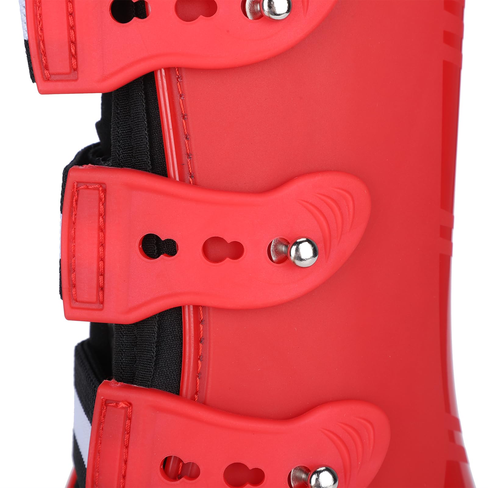 Gambale per Cavallo Ispessito Protezione per Gamba di Cavallo in PU Leggings per Ostacoli con Cinture Resistenti Bottoni Facili da Allacciare Fodera Morbida per (XL)