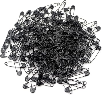 Small Safety Pins Black Bulk for Clothes Quilting Sewing Trimming Fastening Clothing Tags Jewelry Making, 19mm Metal 1000Pcs
