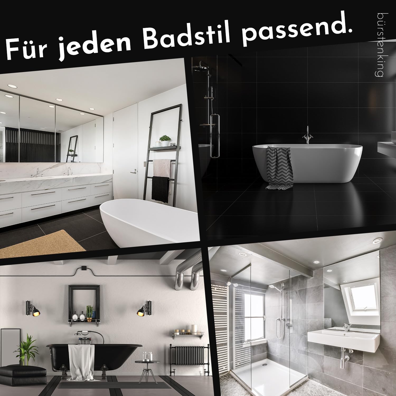 Bürstenking Seifenspender mit Kristallglas satiniert rund oder eckig für Flüssigseifen Chrom – 150 ml Einhandbedienung Flüssigseifenspender Wandmontage inkl. Dübel & Schrauben (Chrom, Zylindrisch)