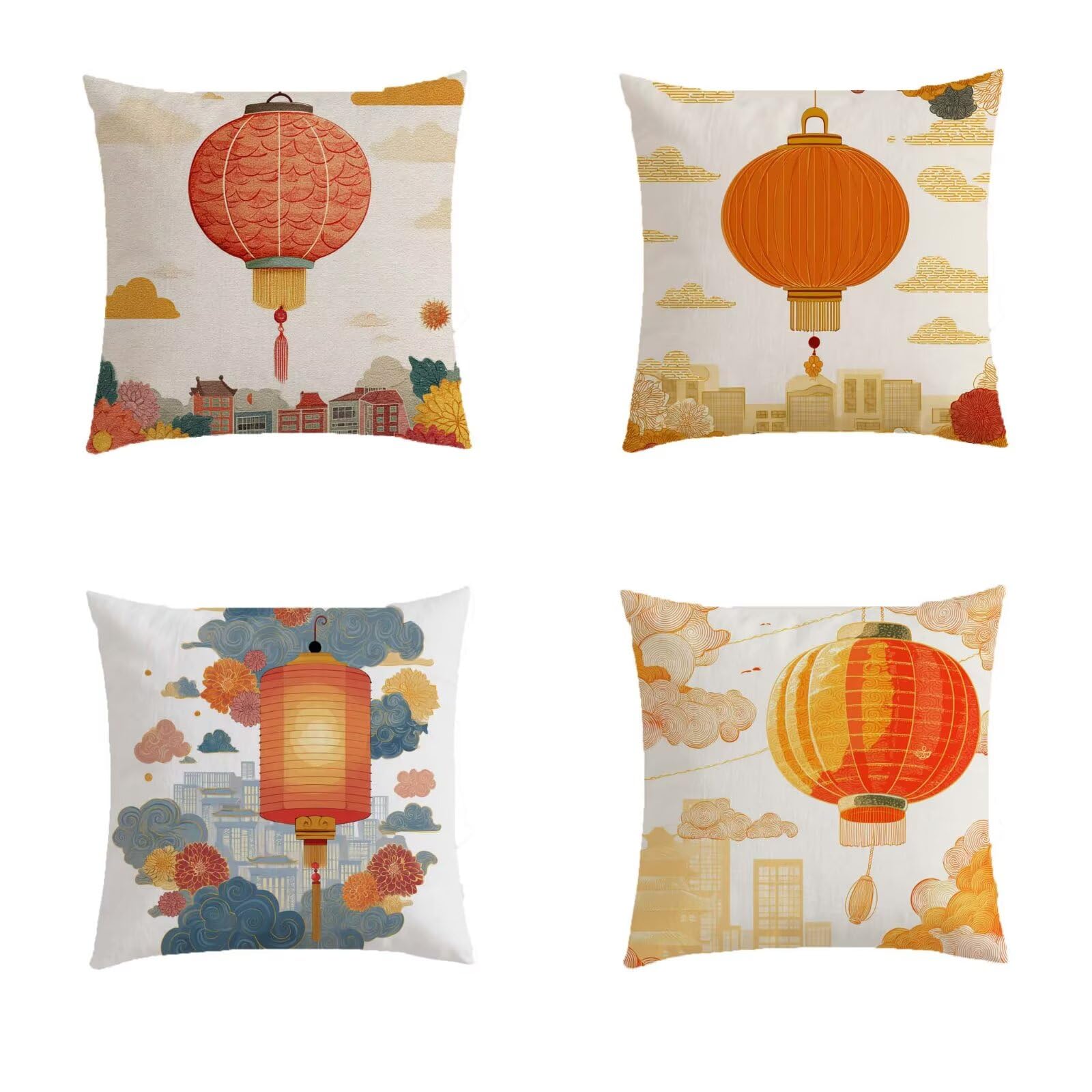 Housse coussin salon de jardin 50x50 avec finition aspect lin et zip invisible