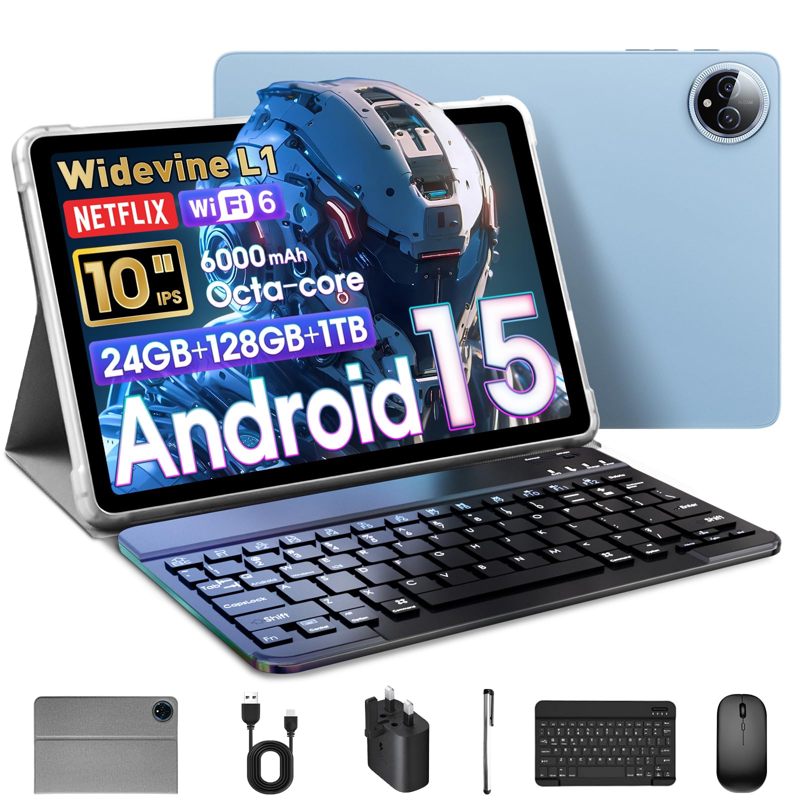 【新品未開封】Android 15タブレット 10インチ 24GB/128GB Android 15 Tablet 10 Inch, 24GB RAM+128GB ROM/1TB Expandable
