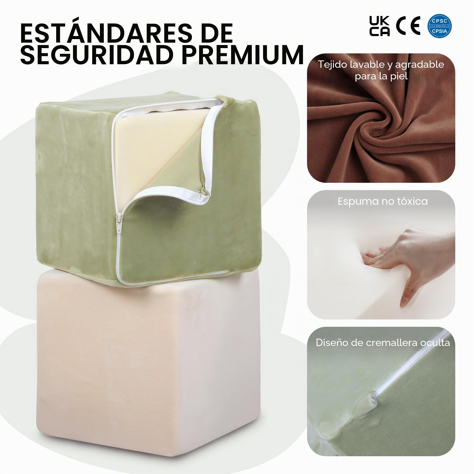 BanaSuper Bloques de Espuma 11 Piezas para Niños, Bloques de Construcción Gigantes y Escalada Segura, Juguete Educativo, Bloques Psicomotricidad, Regalo para Bebés, Niños y Niñas, Verde Claro