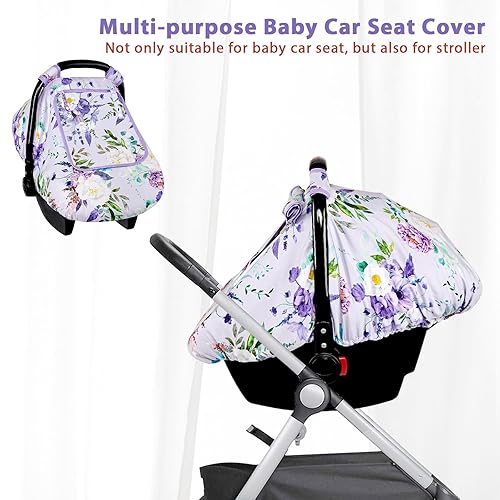Miniatura 7 de Funda de asiento de automóvil para bebé, cálida funda de asiento de automóvil de invierno para bebé, toldo de asiento de automóvil infantil floral