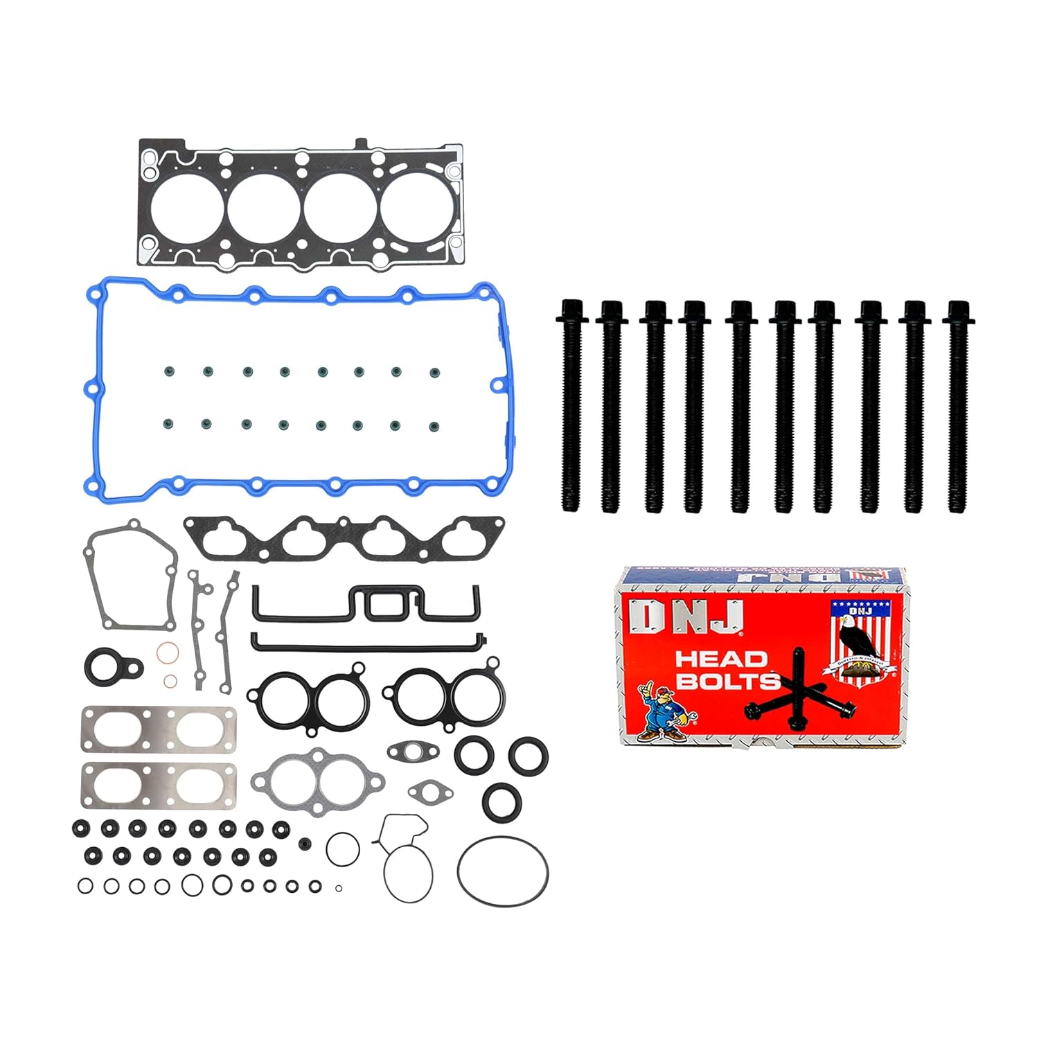 DNJ HGB850 Cylinder Head Gasket Set with Head Bolt Kit for 1996-1999 BMW 318i, 318is, 318ti 1.9L L4 16V DOHC 1895cc