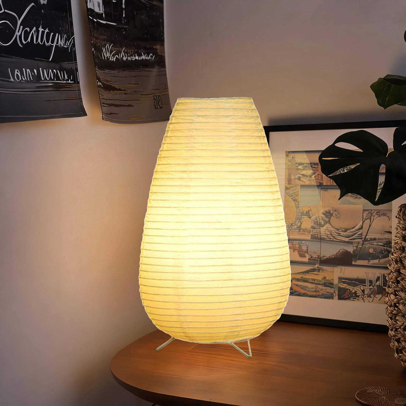 YY YEARCHY Table Lamp Paper Lamp Japanese Standing Lamps with Rice
