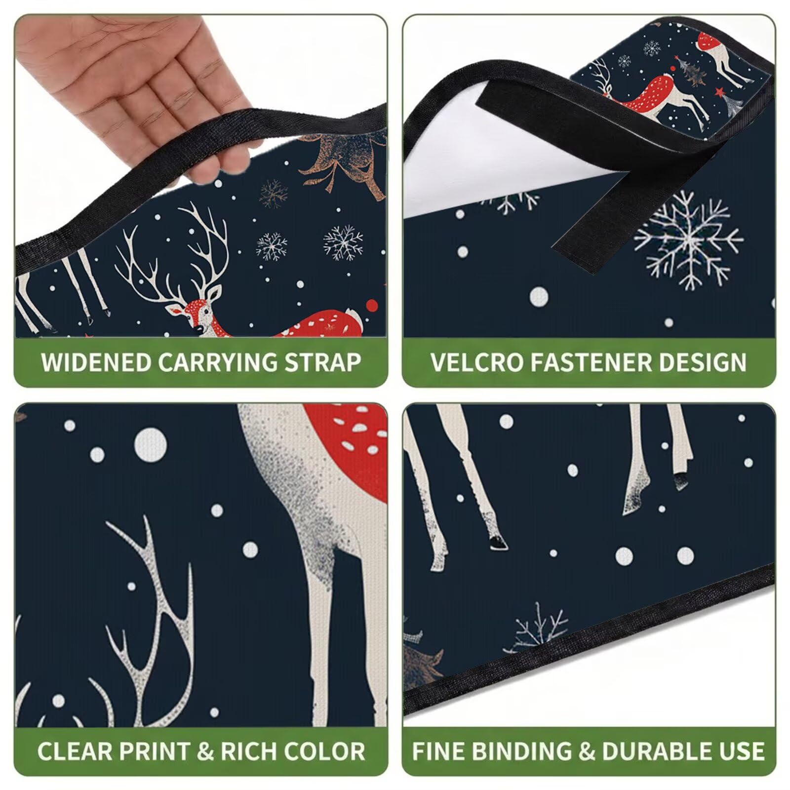 Coperta de Picnic Grande 200x200 cm, Natale Manta Picnic Impermeable Anti-Sabbia Manta de Playa Pieghevole, Outdoor Picnic Blanket per Spiaggia, Camping, Giardino, Trekking - inverno FZ-152