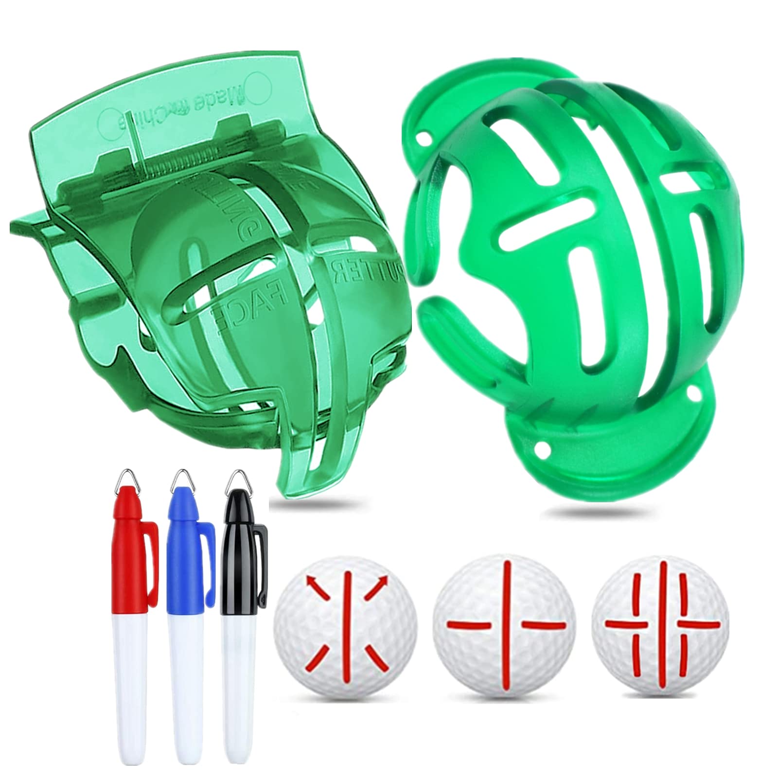 Buy FINGER TEN Golf Ball Marker Stencil Triple Liner Alignment Tool 3