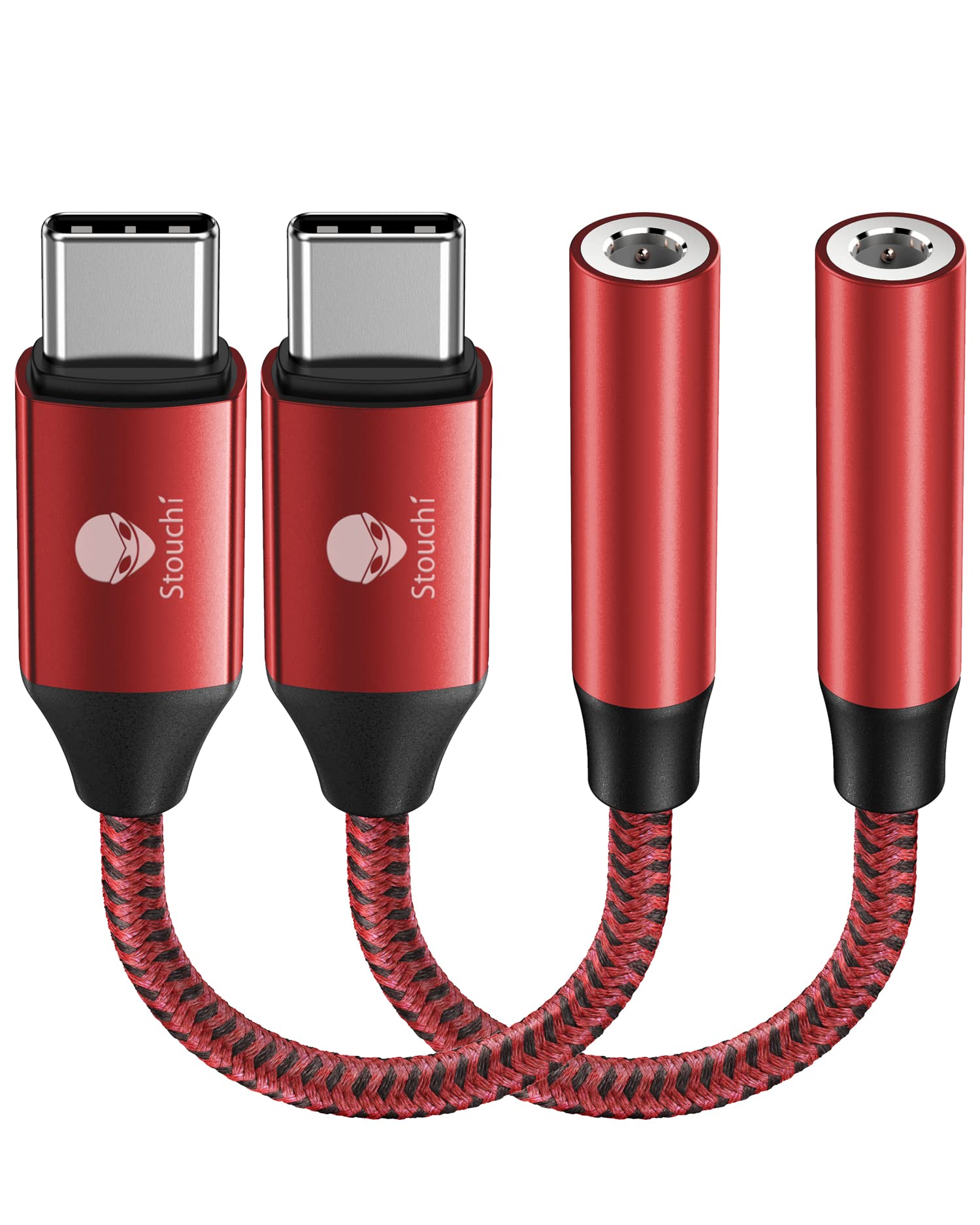 Stouchi USB C to 3.5mm Dongle Adapter, Type C Headphone Audio Jack Cable Cord Hi-Fi DAC Chip for iPhone 17/16 /15, Pixel 9/8 /7/6, iPad, Samsung